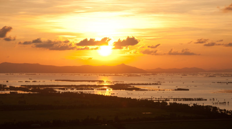 Sunset in Mekong Delta Vietnam