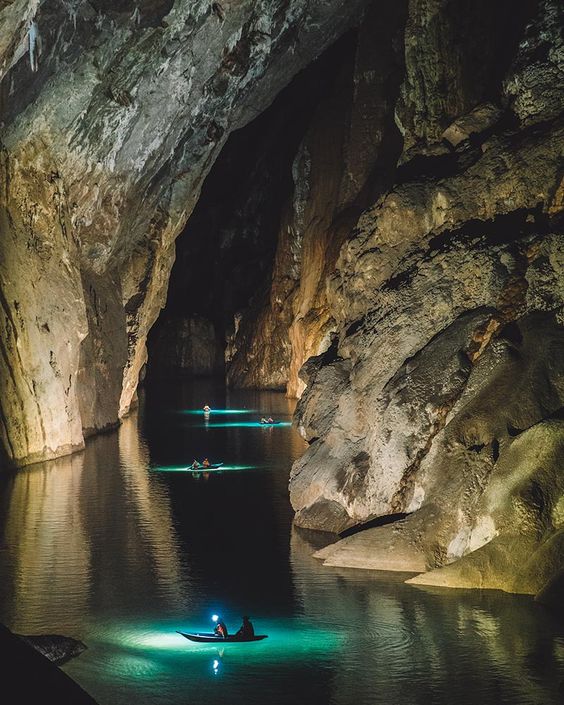 The river inside in the cave